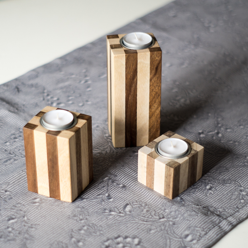 Teelichtständer 'Mixed' S natur | upcycling