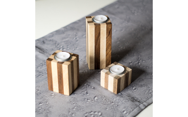 Teelichtständer 'Mixed' M  gewachst | upcycling