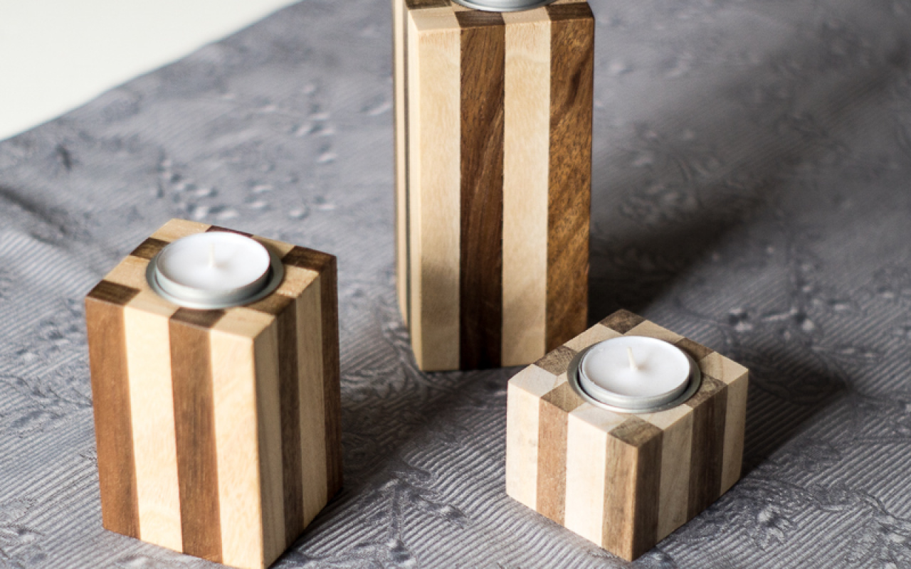 Teelichtständer 'Mixed' L natur | upcycling