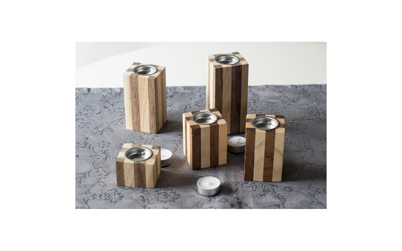 Teelichtständer 'Mixed' L natur | upcycling